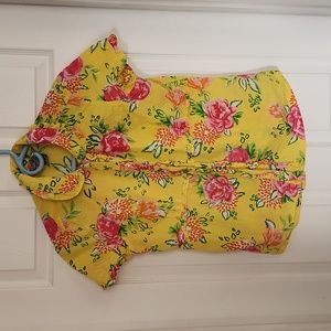 VTG IB Diffusion Women's Yellow‎ Hawaiian Print Button up Top. Size M.